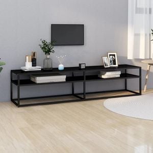 Comoda TV, negru, 180x40x40,5 cm, sticla securizata, sol-331723