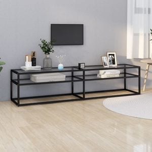 Comoda TV, transparent, 180x40x40,5 cm, sticla securizata, sol-331722