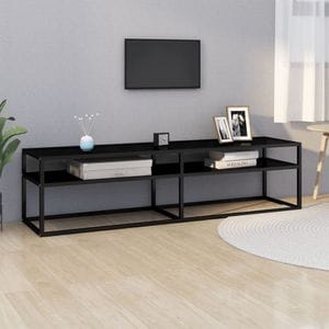 Comoda TV, negru, 160x40x40,5 cm, sticla securizata, sol-331719