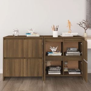 Servante, 2 buc., stejar maro, 70x41x75 cm, PAL, sol-3098096