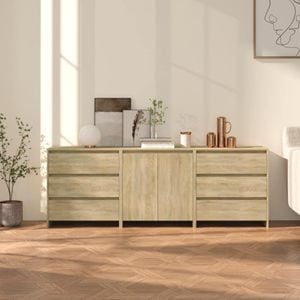 Servanta 3 piese, stejar sonoma, lemn compozit, sol-3098067