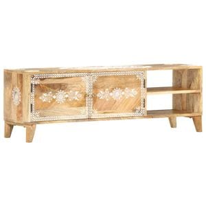 Comoda TV, 120 x 30 x 40 cm, lemn masiv de mango, sol-286408