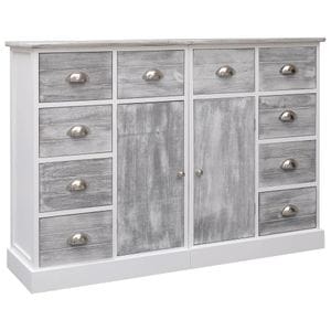 Servanta cu 10 sertare, gri, 113x30x79 cm, lemn, sol-284173