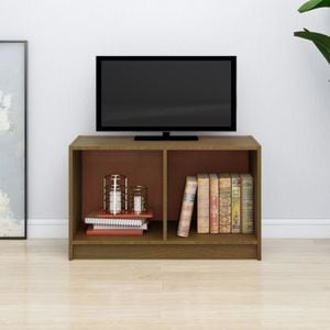 Comoda TV, maro miere, 70x33x42 cm, lemn masiv de pin, sol-809945