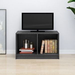 Comoda TV, gri, 70x33x42 cm, lemn masiv de pin, sol-809944