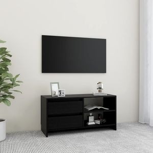 Comoda TV, negru, 80x31x39 cm, lemn masiv de pin, sol-809898