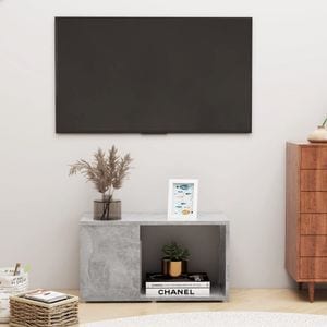 Comoda TV, gri beton, 60x24x32 cm, PAL, sol-809057