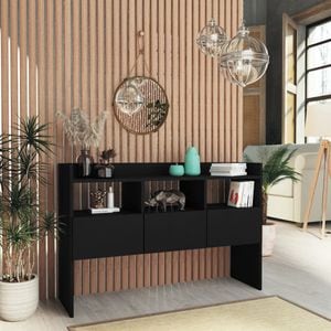 Servanta, negru, 105x30x70 cm, PAL, sol-808378