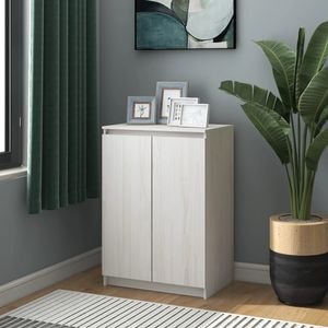 Servanta, 60x36x84 cm, alb, lemn masiv de pin, sol-808109