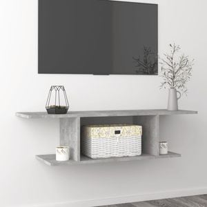 Dulap TV montat pe perete, gri beton, 103x30x26,5 cm, sol-806984