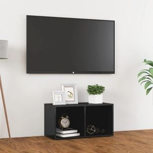 Comoda TV VidaXL Sol-805533, PAL, 72 x 35 x 36.5 cm, gri extralucios