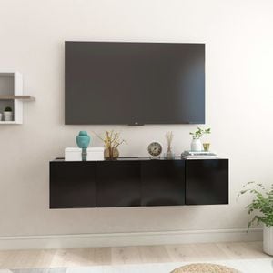 Comoda TV VidaXL Sol-804512, PAL, 120 x 30 x 30 cm, negru