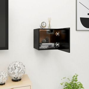 Dulap TV VidaXL Sol-804484, lemn, 30.5 x 30 x 30 cm, negru