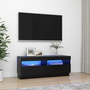 Comoda TV cu lumini LED, negru, 100x35x40 cm, sol-804455