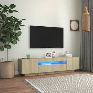 Comoda TV cu lumini LED, stejar sonoma, 160x35x40 cm, sol-804430