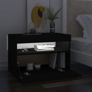 Comoda TV cu lumini LED, negru, 60x35x40 cm, sol-804411