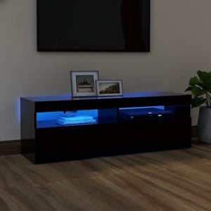 Comoda TV cu lumini LED, negru, 120x35x40 cm, sol-804374