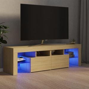 Comoda TV cu lumini LED, stejar Sonoma, 140x35x40 cm, sol-804367