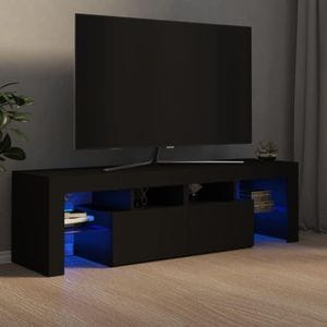 Comoda TV cu lumini LED, negru, 140x35x40 cm, sol-804365