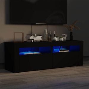 Comoda TV cu lumini LED, negru, 120x35x40 cm, sol-804356