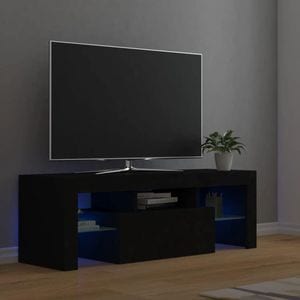 Comoda TV cu lumini LED, negru, 120x35x40 cm, sol-804347