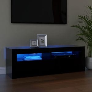 Comoda TV cu lumini LED, negru, 120x35x40 cm, sol-804311