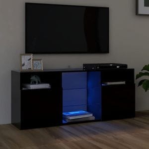 Comoda TV cu lumini LED, negru, 120x30x50 cm, sol-804302