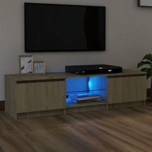Comoda TV cu lumini LED, stejar sonoma, 140x40x35,5 cm, sol-804295