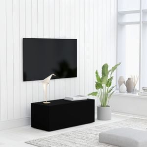 Comoda TV VidaXL Sol-801860, PAL, 80 x 34 x 30 cm, negru