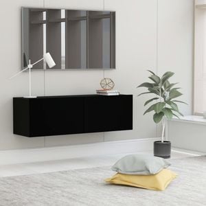 Comoda TV VidaXL Sol-801482, PAL, 100 x 30 x 30 cm, negru