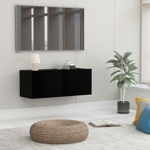 Comoda TV VidaXL Sol-801473, PAL, 80 x 30 x 30 cm, negru