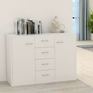 Comoda living VidaXL Sol-800684, PAL, 88 x 30 x 65 cm, alb
