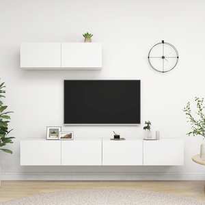 Set dulapuri TV, 3 piese, alb, PAL