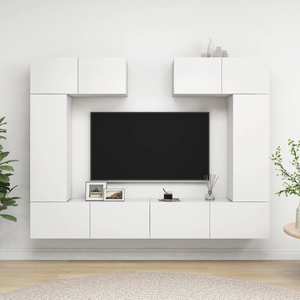 Set dulapuri TV, 6 piese, alb, PAL