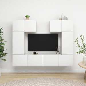 Set dulapuri TV, 6 piese, alb, PAL