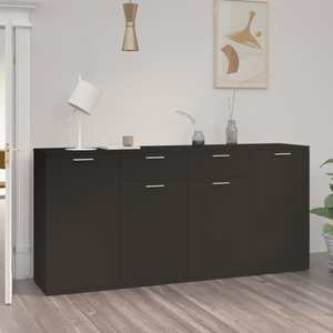 Comoda living VidaXL, PAL, 160 x 36 x 75 cm, negru