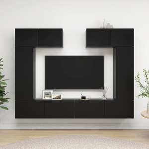 Set comode TV, 6 buc., negru, PAL