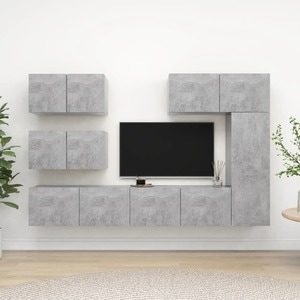 Set dulapuri TV, 6 piese, gri beton, PAL