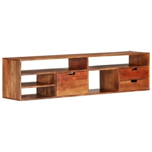 Comoda TV VidaXL, lemn masiv, 140 x 30 x 35 cm, maro