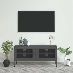 Comoda TV, antracit, 105x35x50 cm, otel
