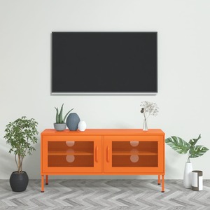 Comoda TV, portocaliu, 105x35x50 cm, otel