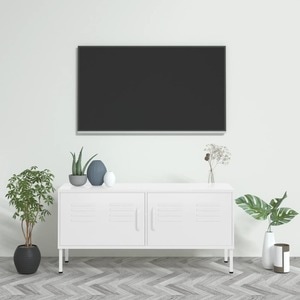 Comoda TV VidaXL, otel, 105 x 35 x 50 cm, alb