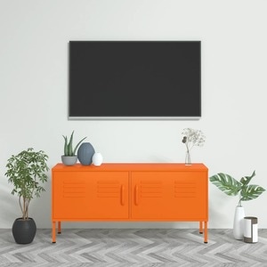 Comoda TV, portocaliu, 105x35x50 cm, otel