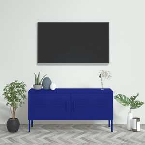 Comoda TV, bleumarin, 105x35x50 cm, otel