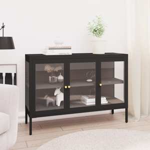 Comoda living VidaXL, otel, 105 x 35 x 70 cm, negru