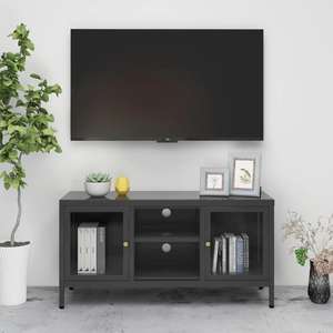 Comoda TV VidaXL, otel, 105 x 35 x 52 cm, antracit