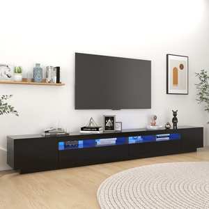 Comoda TV cu lumini LED, negru, 300x35x40 cm