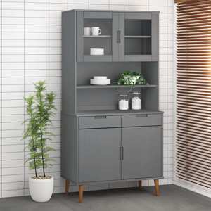 Dulap bucatarie VidaXL, lemn, 90 x 35 x 100 cm, gri