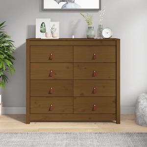 Comoda living VidaXL, lemn masiv, 100 x 40 x 90 cm, maro miere