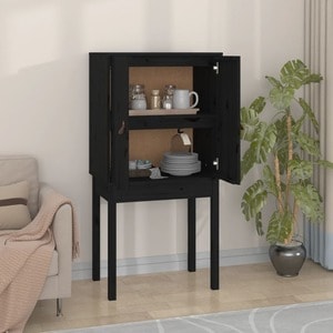 Dulap VidaXL, lemn masiv, 60 x 40 x 120 cm, negru